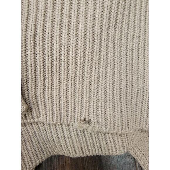 Nicholas K Long Cardigan Sweater S Button/zipper 100% Merino Knit Tan Unique - Picture 7 of 11